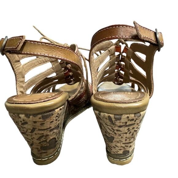 L'ARTISTE Quinne Strappy Slingback  Wedge Sandals Tan Size 39 /US 8 - Picture 8 of 12